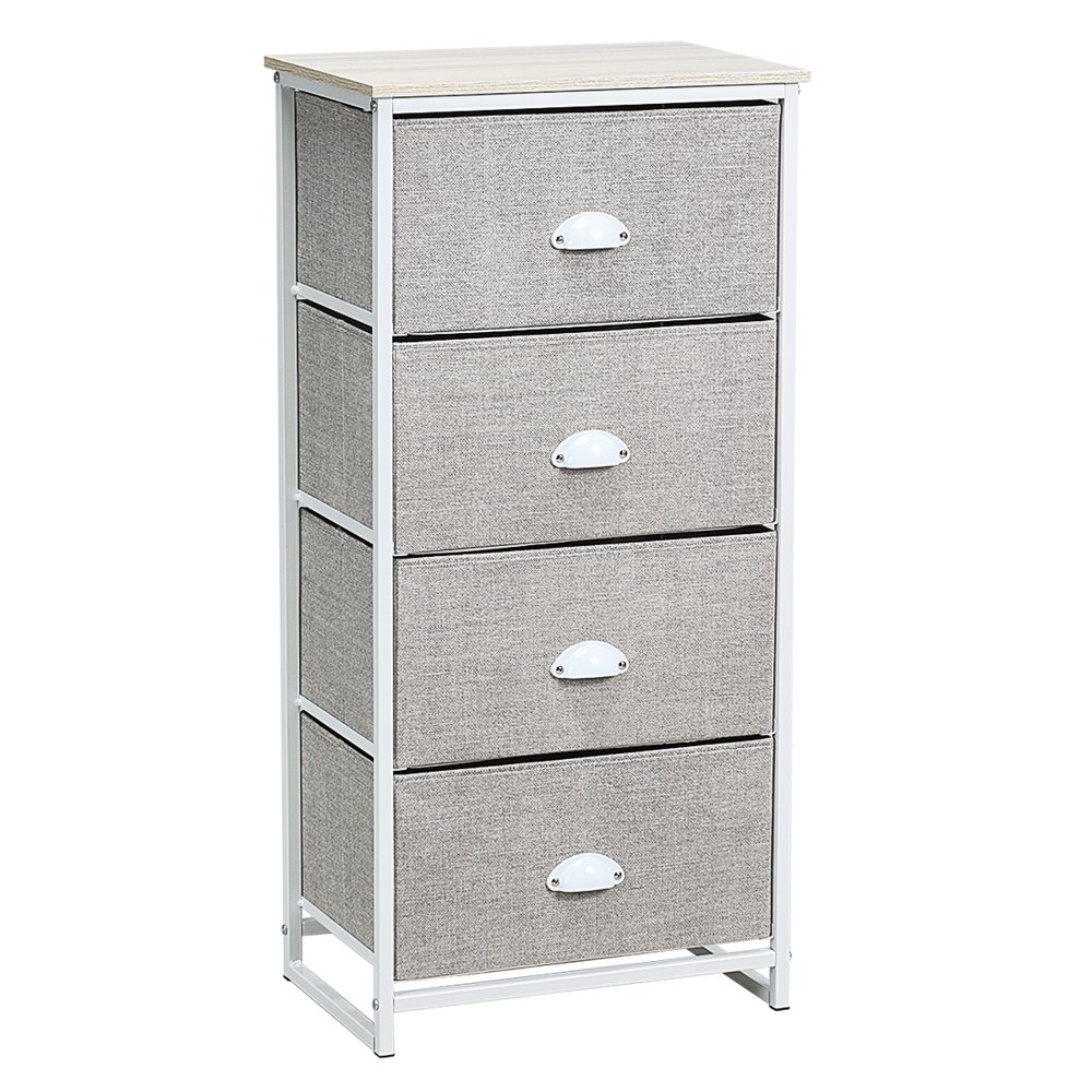 

4-Drawer Fabric Storage Tower Unit Nightstand with Drawers