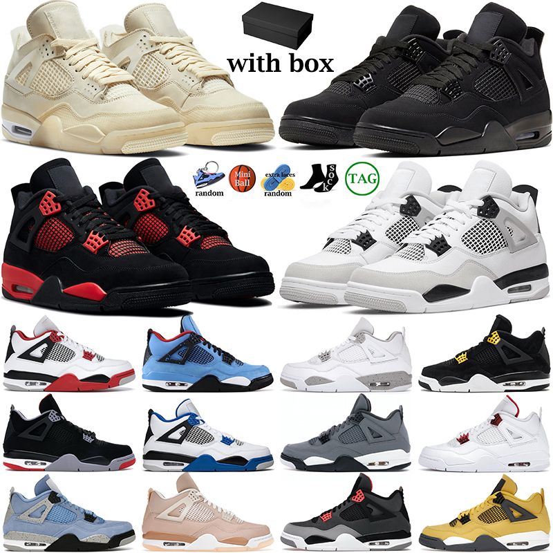 

With Box Jumpman 4 Women Mens Basketball Shoes White Oreo Sail Red Thunder 4s Fire Red Zen Master Military Black Jorden4 0091, J403