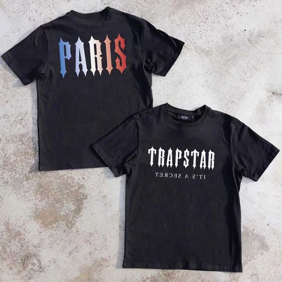 

Designer Fashion Clothing Tees Tshirt Trapstar Fashion Brand Summer New Gradient Letter Printing Loose Casual Short Sleeve Tshirt UnisexCasual Cotton Streetwear, Black