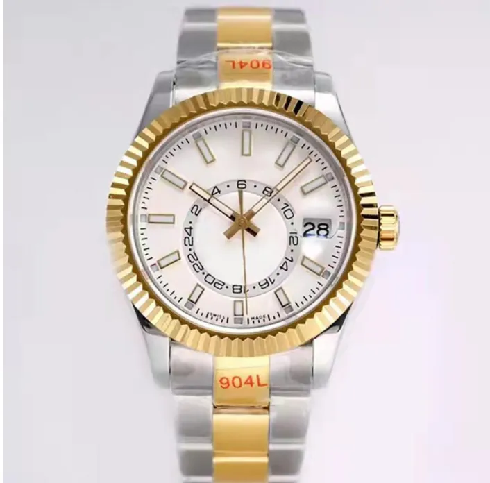 

U1 TOP AAA Navy ST9 Steel Mens Watches Blue GMT Automatic Movement Dial Sapphire Calendar Monthly 42mm Watch Stainless Sky Dweller 326934 Skydweller Wristwatches