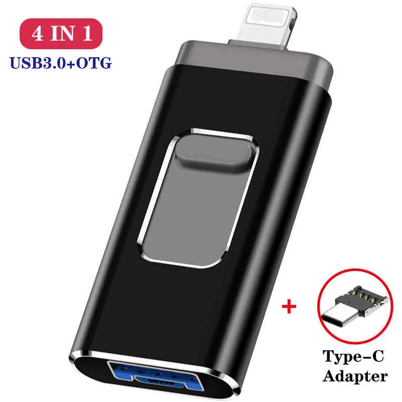 

Memory Cards USB Stick 4in1 Otg Usb Flash Drive 8gb 16gb 32gb 64gb 128gb For Iphone Ipad Tablet phone lightning android Pen Drive Usb Stick