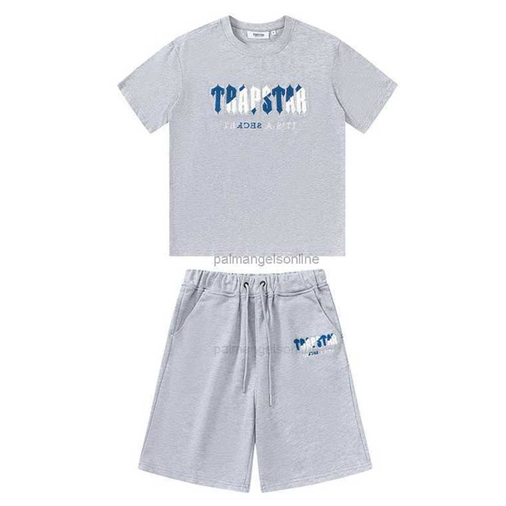 

Designer Fashion Clothing Tees Tshirt trapstar Blue White Towel Embroidered Sports Casual Set Mens Womens Short Sleeve T-shirt Shorts Casual Streetwear Sportswear, Black shorts