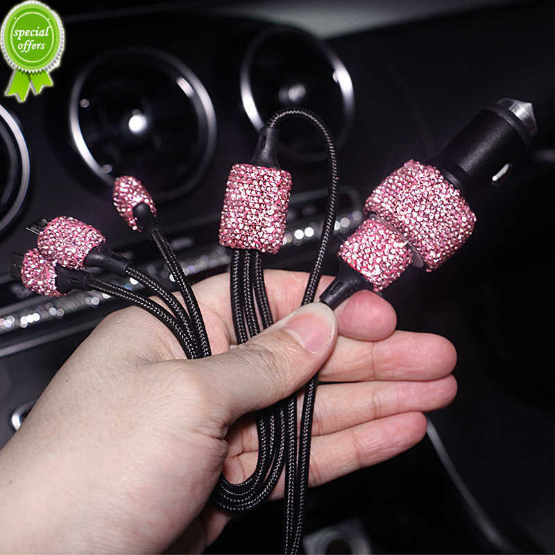 

New Luxury Dual USB Car Fast Charger Bling Handmade Car Decorations for Auto Phone Cgarger Diamond Car Accessories for Woman