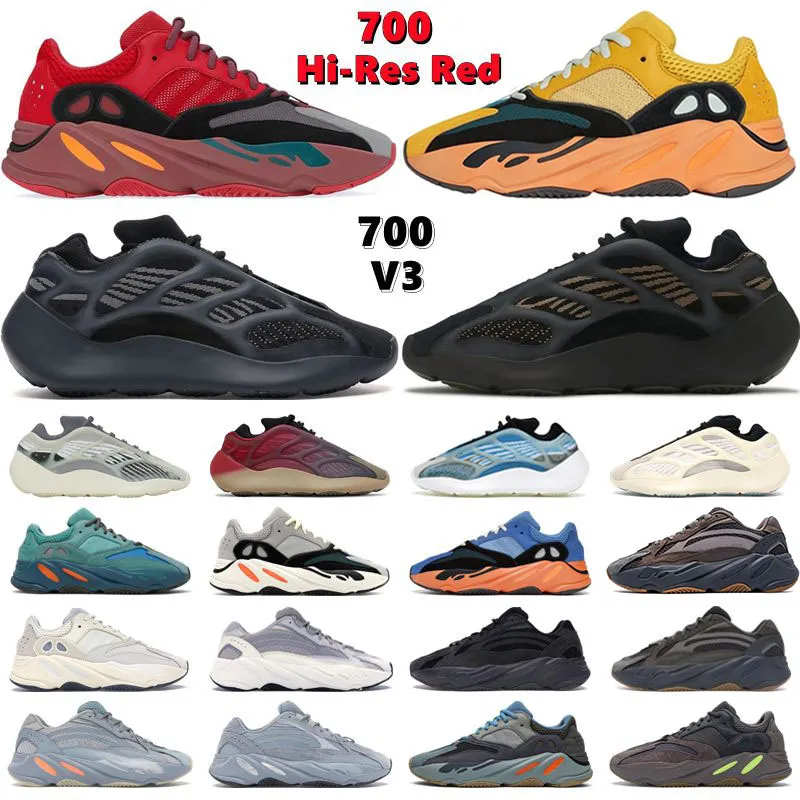 

New Designers yeezy 700 V2 Running Shoes For Men Women V3 Azael Copper Fade Safflower Mauve Static Solid Grey Wash Orange MNVN Phosphor Mens Trainers Sports Sneakers, Box