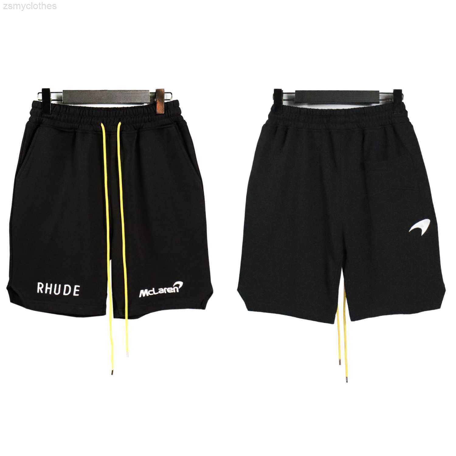 

Men' Shorts Black Racing Rhude Shorts Men Women Best Quality Casual Drawstring Embroidery Rhude Breeches