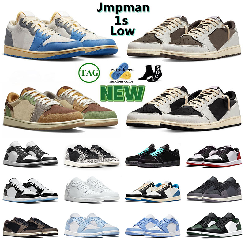 

wholesale Low Jumpmans 1s Basketball Shoes mens womens sports sneakers Vintage UNC Grey Black Phantom Olive Reverse Mocha Fragment Tiffany Fashion designer, ##36-45 120 craft inside out black