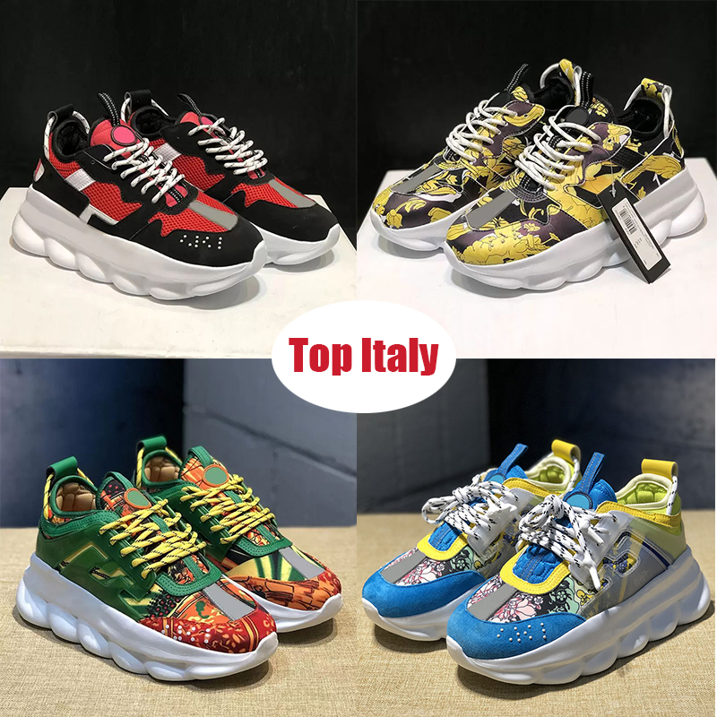 

Designer Italy Chain Reaction Shoes Sneakers Casual Shoe Height Reflective triple black white multi-color suede red blue yellow fluo tan Fashion Luxury Trainers, C31