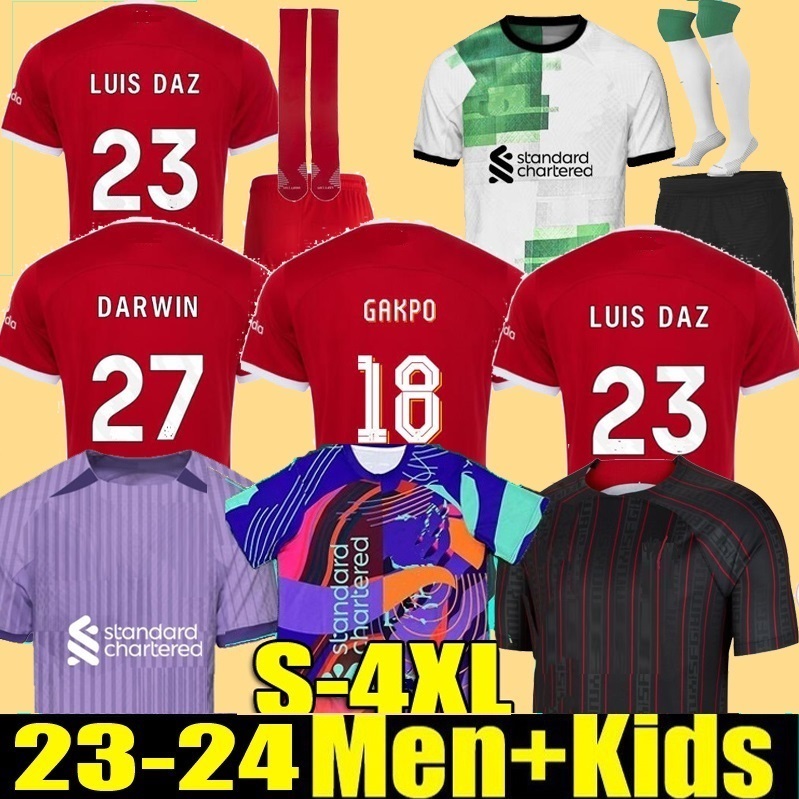 

XXXL 4XL 22 23 24 soccer jerseys 2023 2024 home away 3rd DARWIN Luis DIaz Alexander Arnold football shirts men kids uniform CARVALHO ELLIOTT GAKPO