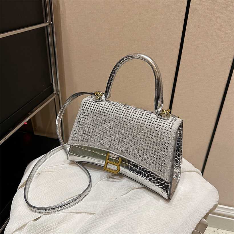 

14% OFF 2023 handbag New Women's B-line Hot Diamond One Shoulder Crossbody Fashion Crocodile Pattern Handheld Female Bag, Black10