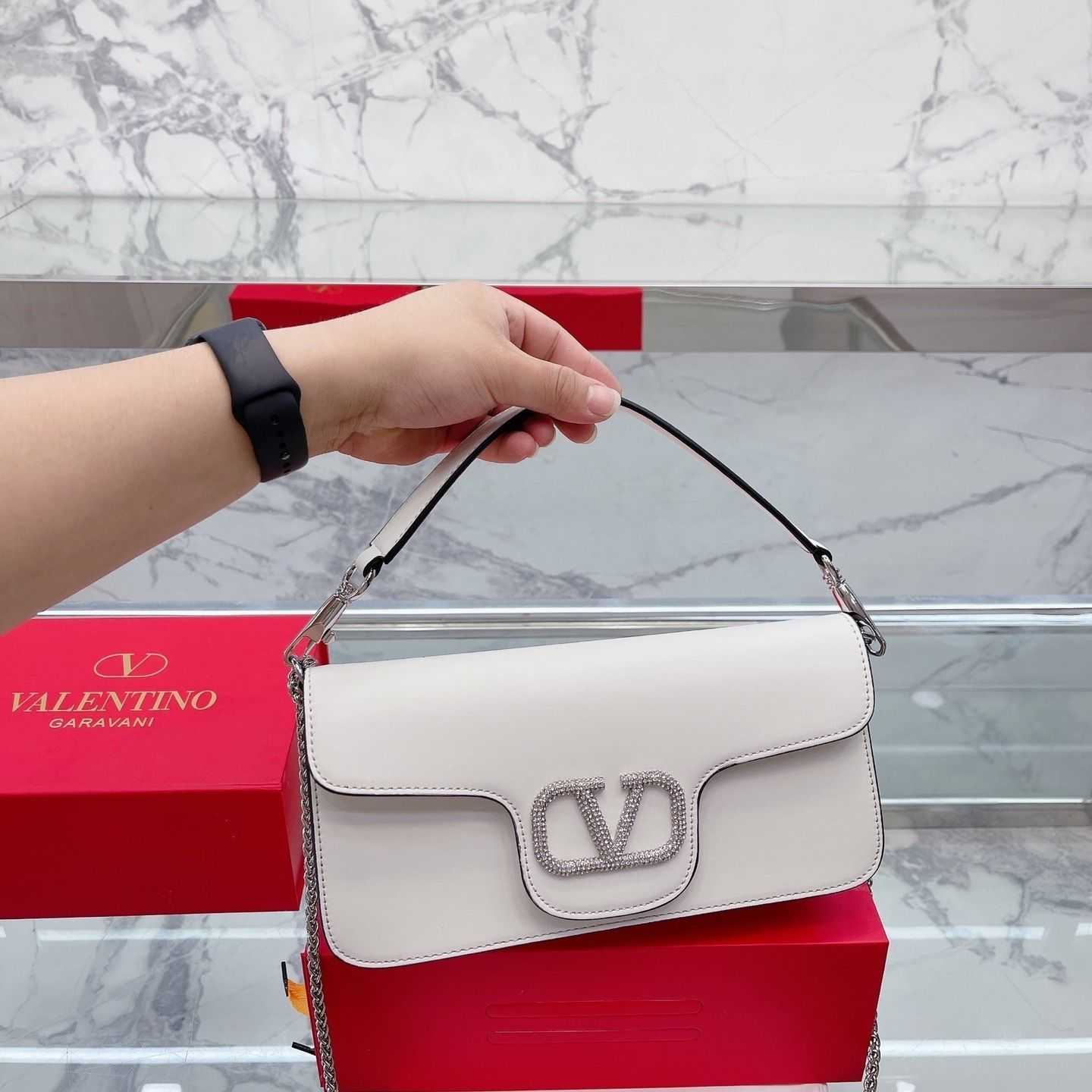 

Package Valentiones Beauty Luxurys Designer Handbag Women Bags Chain Shoulder Women's Net Red 7ZFT, Black