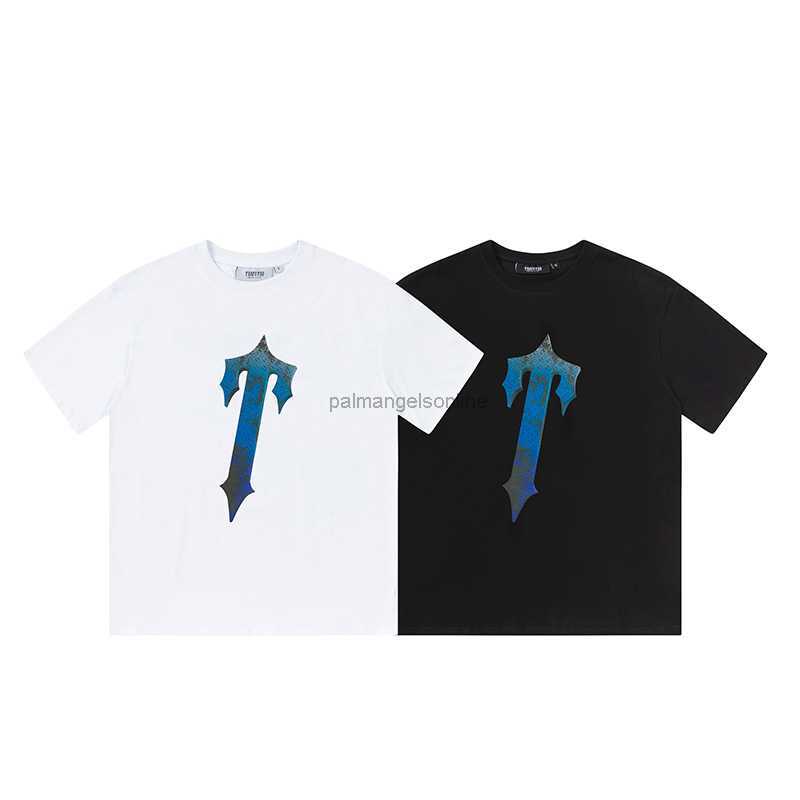 

Designer Fashion Clothing Tees Tshirt Trapstar 23ss Steel Plate Oblique Printing Loose Relaxed Men's Women's Pure Cotton Short Sleeve T-shirt High Street Trend Brand, White