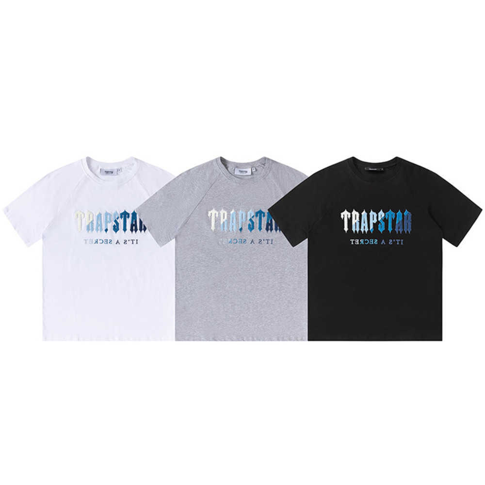 

Designer Fashion Clothing Tees Tshirt Brand Trapstar Towel Embroidery Simple Letter Men's Women's Loose Leisure Cotton Short Sleeve T-shirt Streetwear Tops for sale, White