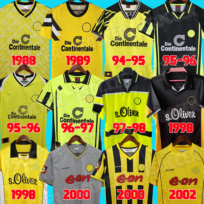 

12 13 Dortmund Retro Soccer Jerseys 1988 1989 1994 1995 1996 1997 1998 2000 2001 2002 2012 2013 vintage football shirts REUS BorussIa Moller 88 89 94 95 96 97 98 99 00 01 02, 1989 home