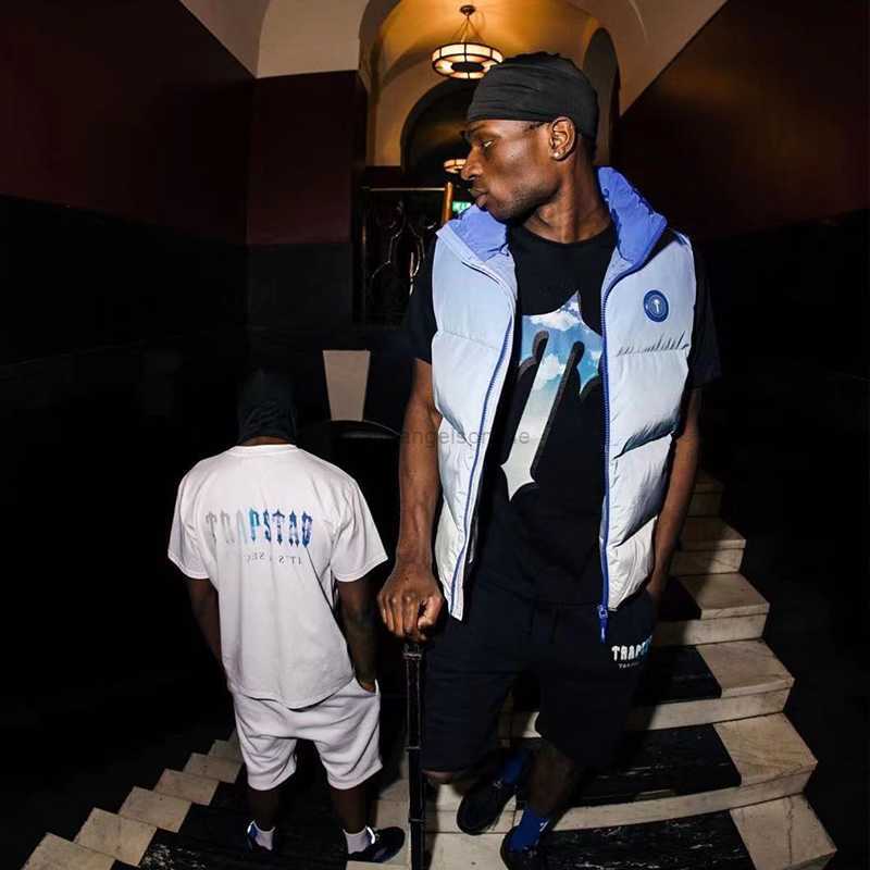 

Designer Fashion Clothing Tees Tshirt Trapstar Summer Fashion Brand Trapstar White Cloud Large T-letter Front Back Printed Unisex Loose RelaxedStreetwear Tops, 624 white