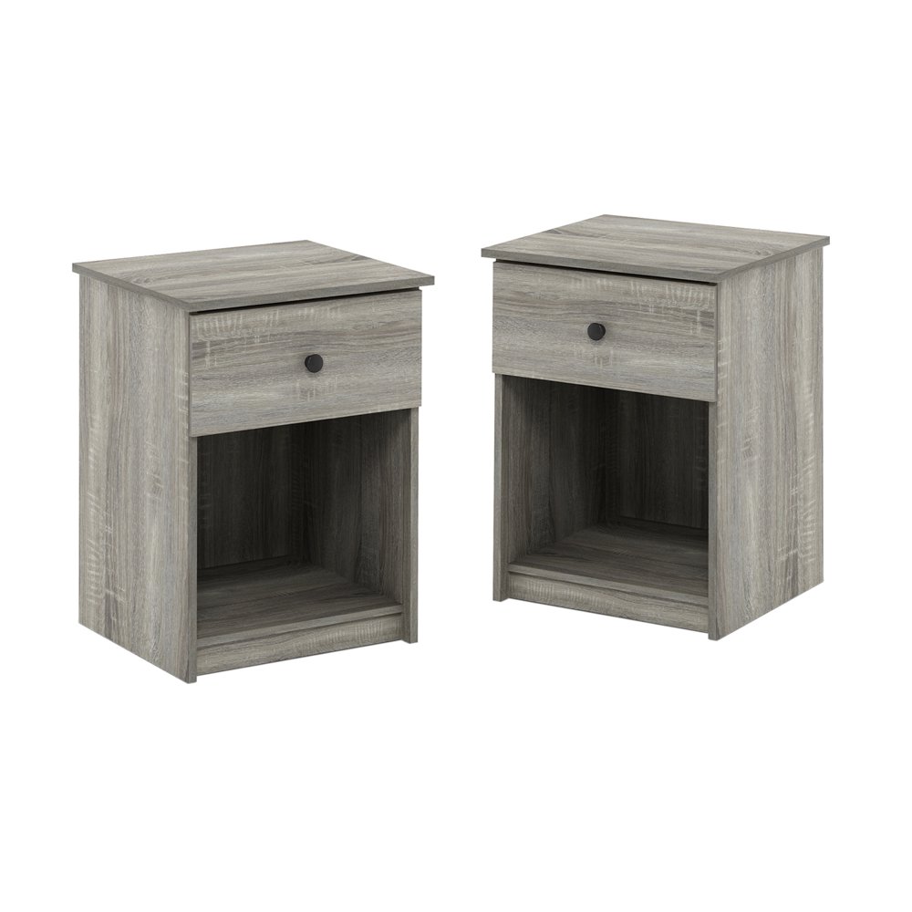 

Lucca Nightstand with One Drawer, Set of 2, French Oak Grey