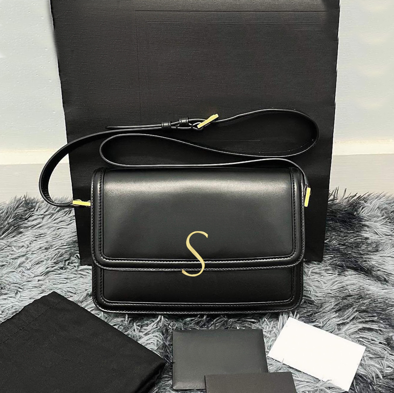 

yslity 2 size fashion solferino bag Womens luxury Genuine Leather mirror quality tote handbag clutch bags mens duffle Underarm hobo Crossbody designer Shoulder Bag, Black