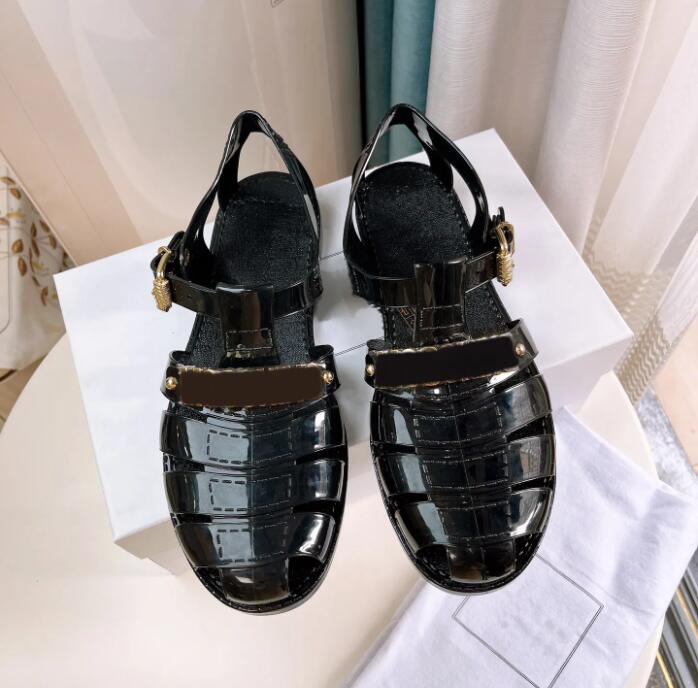 

Jelly Sandals Designer Luxury Women Fashion Outwear Summer Beach Slippers Rubber Letter Sandals Size 35-40, Color 4