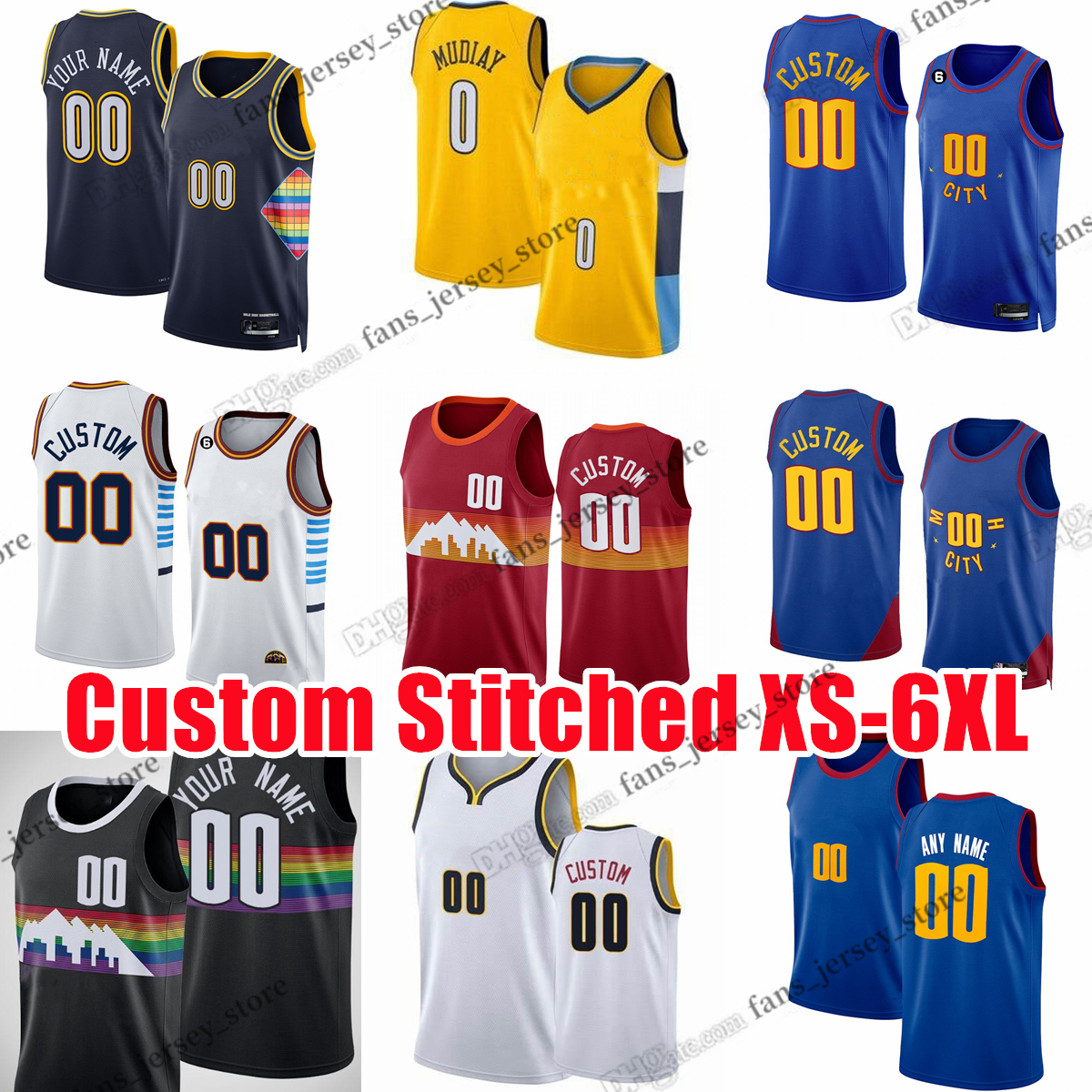 

Nikola Jamal Murray Jokic Custom Basketball Jerseys Michael Porter Jr. Denvers Carmelo Anthony Nugget Aaron Gordon Bones Hyland Jeff Green Ish Smith 2023 City, Stitched jersey