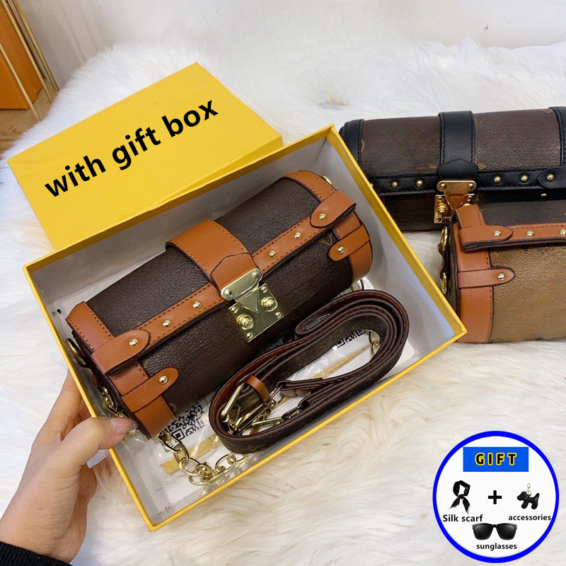 

High quality leather bag Famous designer tote bag classic TRUNK Penholder bag shoulder bag clutch handbag luxury brand designer bag leather crossbody with gift box