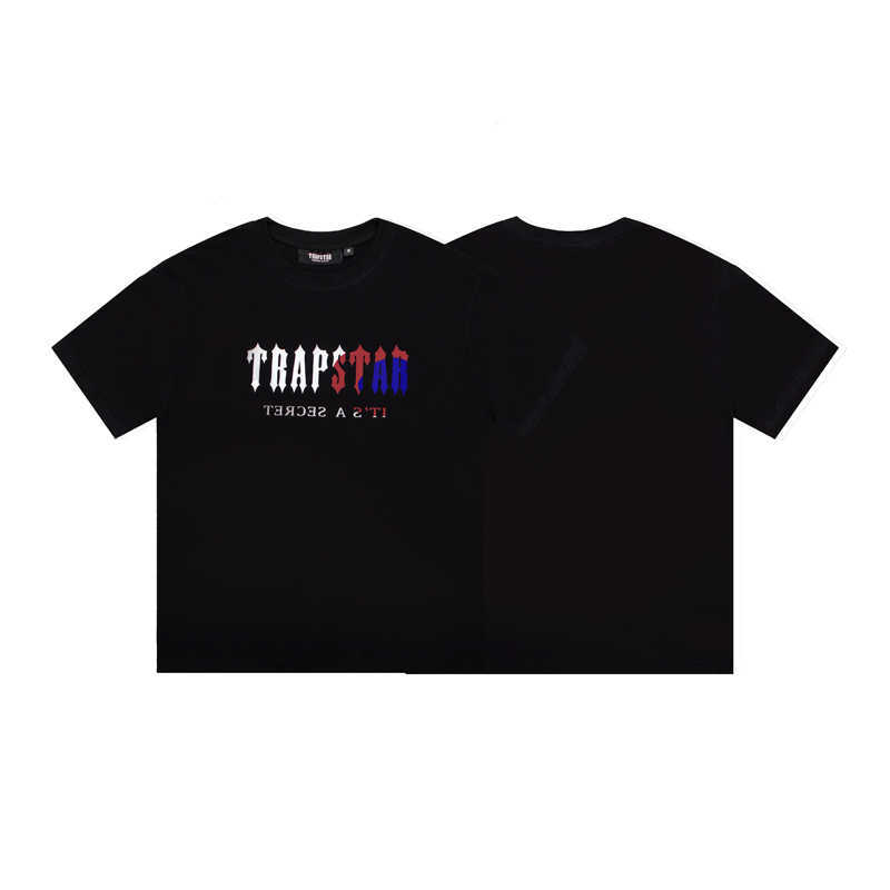 

Designer Fashion Clothing Tees Tshirt Trapstar Niche Gradient Letter Printing Short Sleeved Summer Loose Casual Unisex Pure Cotton T-shirt Trendy Brand For sale, Black