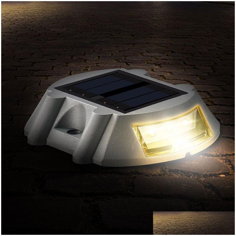 solar garden lights road stud deck light driveway pathway stair lights studs marker pathway light 6led white red blue yellow