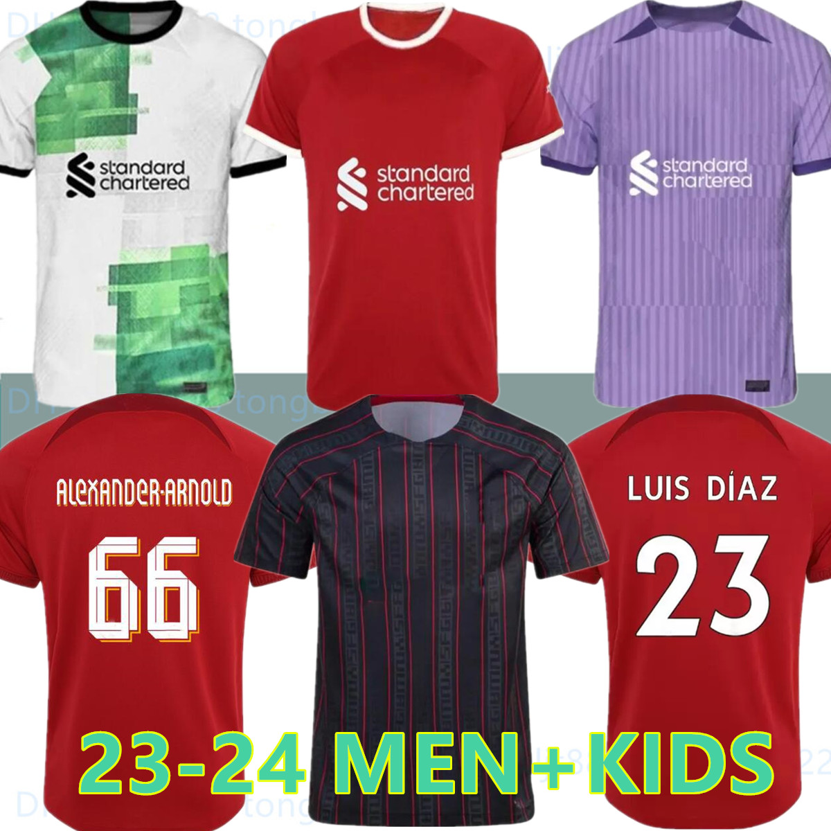 

22 23 24 soccer jerseys home away 3rd third GAKPO DARWIN 2023 2024 Mohamed Diogo Luis DIaz Alexander Arnold football shirt tops men kids kit uniforms, 22-23 away
