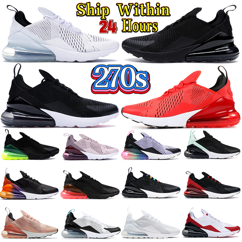 

270 270s Running Shoes Mens Barely Rose Triple Red Black White Hot Punch Medium Olive Sneakers Summer Flat Runner Shoe Dusty Cactus Black Volt Men Women Sport Trainers, 03 40-45 black volt