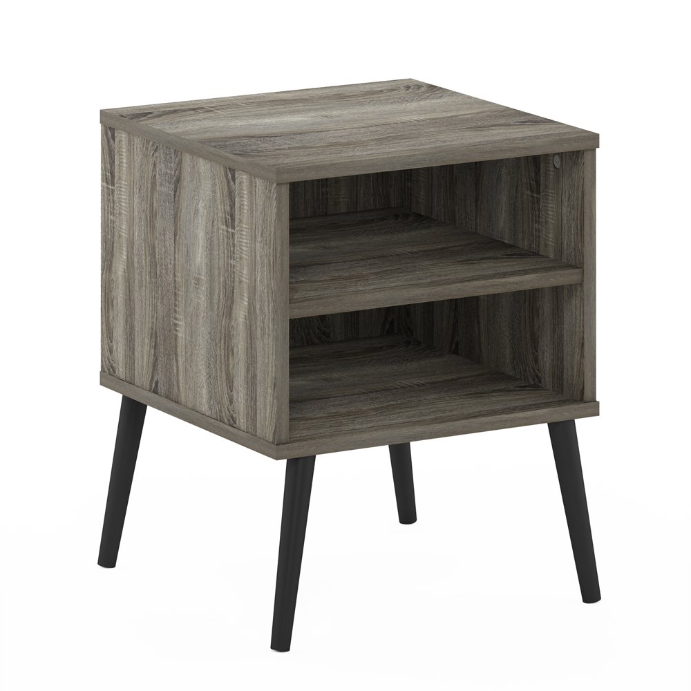 

Claude Mid Century Style End Table with Wood Legs, French Oak Grey