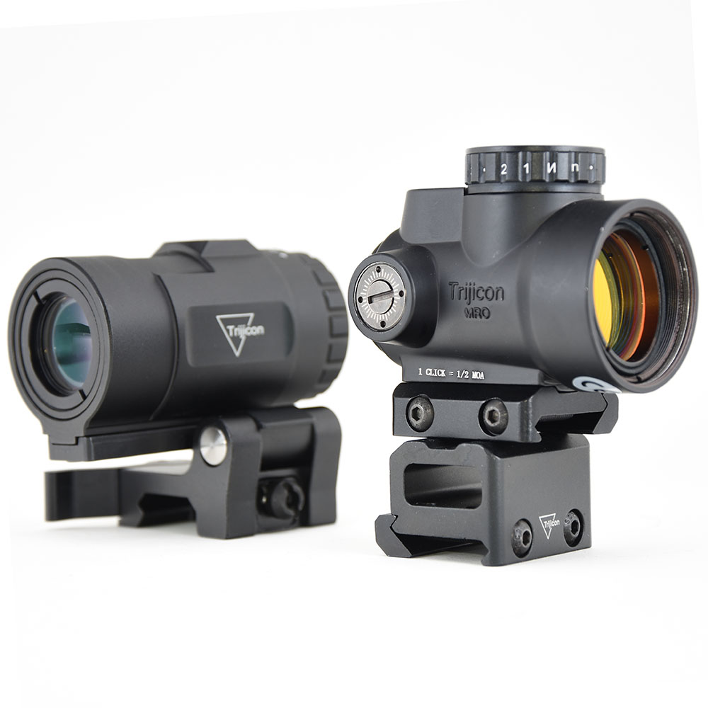

Tactical Scopes Trijicon MRO HD 3x Magnifier Optics Scope And 1x Red Dot Sight Combo 20mm Picatinny Weaver Fold Mount Riflescope M1915, Black