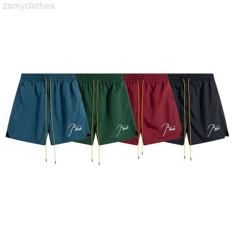 

Men' Shorts High Quality Summer RHUDE mbroidered Letter Shorts High Street Men Women 1 1 Elastic Drawstring Mesh Beach Casual Shorts, 11