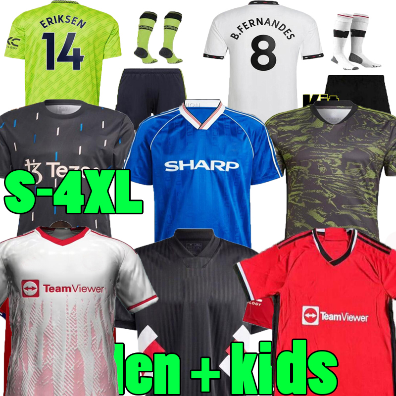 

XXXL 4XL SANCHO 23  soccer jerseys Antony Martinez United RASHFORD Casemiro Eriksen 2023 2024 third football shirt MANS UTDs B.FERNANDES Manchester Men  set, 23/24