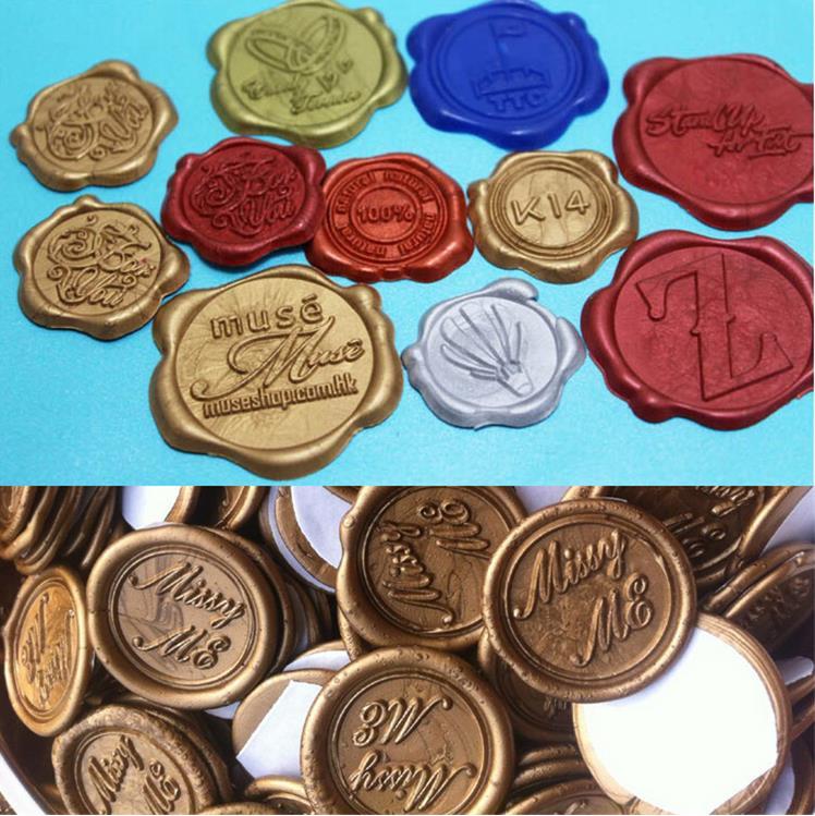 

Crafts Customized design WAX SEAL STICKER Gift Sealing Wax Tags/Custom security stickers wedding envelop invitation gift custom