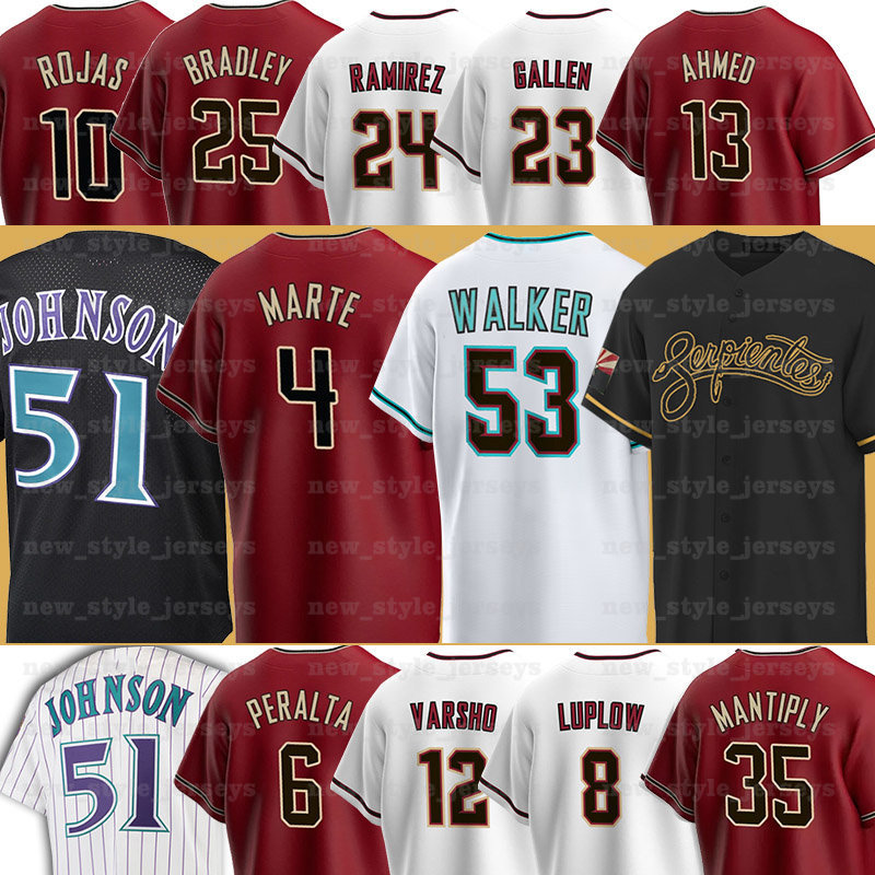 

53 Adolis Garcia Diamondbacks Baseball Jerseys Randy Johnson Ketel Marte Corbin Carroll Dominic Fletcher Lourdes Gurriel Jr. Emmanuel Rivera Madison Bumgarner, Men(xiang-w s)