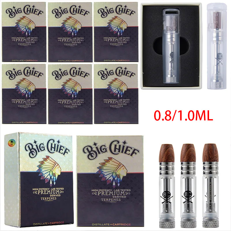 

Big chief Disposable carts Device E cigarettes Empty Pod 1ml Vaporizer with Packaging Box 0.8 ml cartridge accept OEM ODM