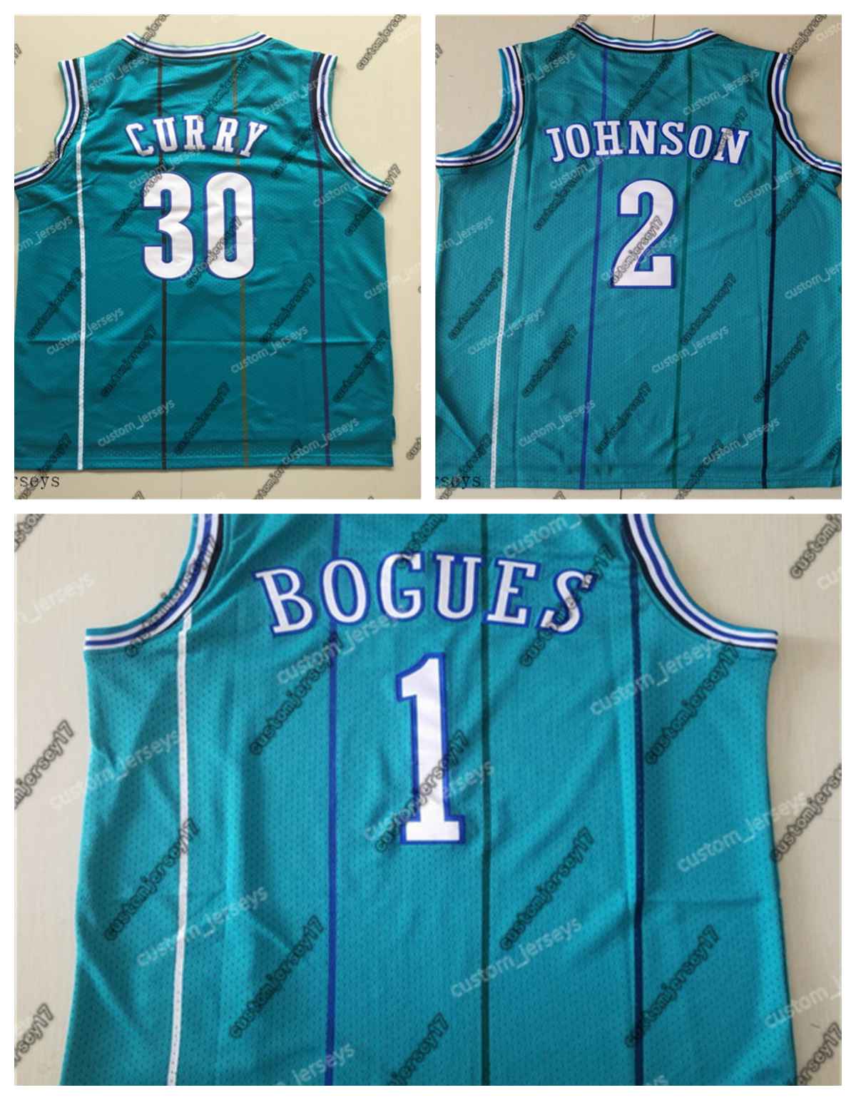 

2020 Men Charlotte''Hornets''Men Jersey 30 Curry 2 Johnson 1 Bogues High School College Basketball''NBA''City Jerseys, #1