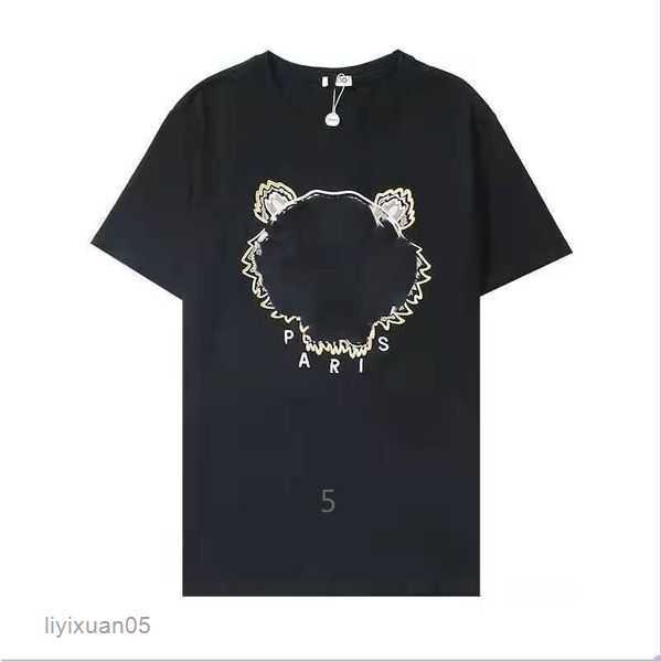 Women's Kenzo Designer Men's Tiger Head Embroidered Luxury Loose Short Sleeve Sports Classic 5 34H5
