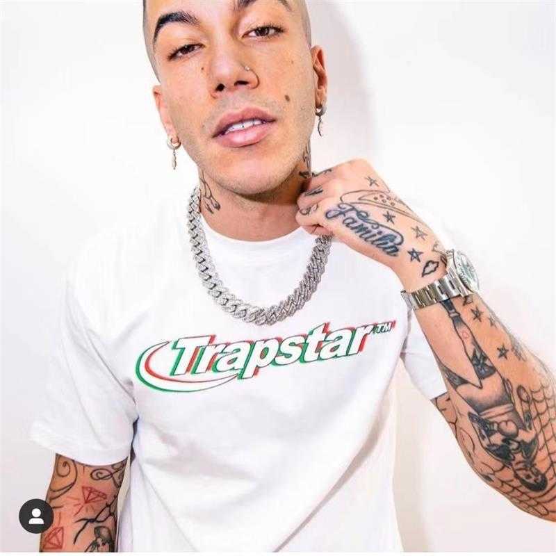 

Designer Fashion Clothing Tees Tshirt Trapstar Phantom Letter Print Men's Women's Loose Trendy Small Fashion Summer Fashion Simple Round Neck Short Sleeve T-shirt, Black