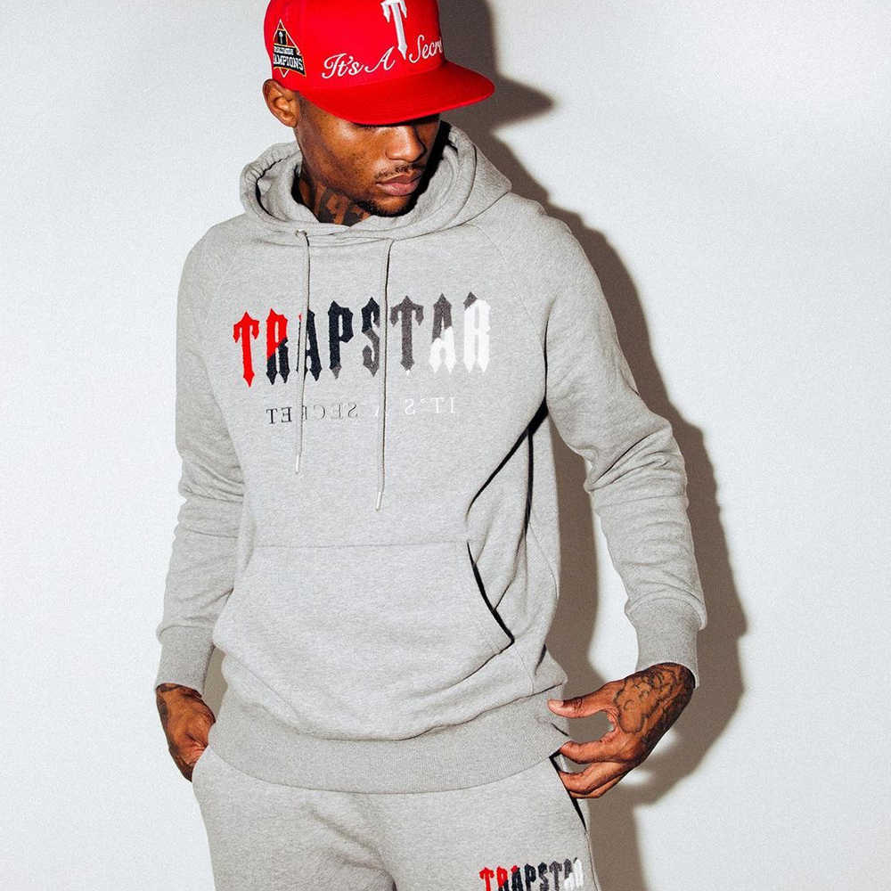 

Designer Clothing Men' Sweatshirts Hoodie Trapstar Red Black Towel Embroidered Plush Sweater Pants Set Autumn/winter Relaxed Pullover Top Pants Trendy For sale, Shipping fee