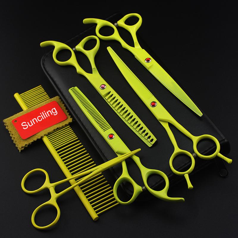 

Hair Scissors 7 Inch Yellow Baking Paint JP Stainless Steel Grooming Kit For Dog