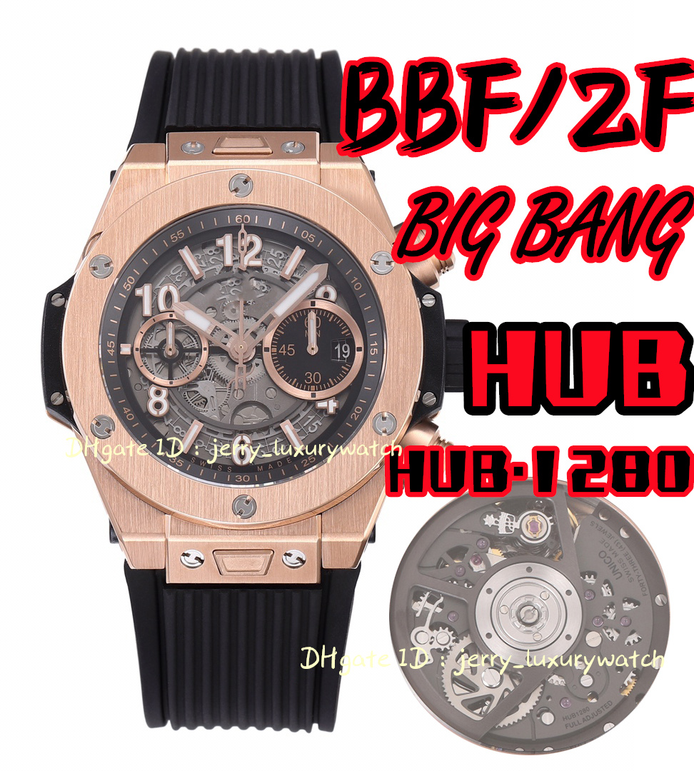 

BBF / ZF 421 BIG Luxury men's Watch 44mm BANG titanium watch 1280 Automatic flying back timing mechanical movement, sapphire crystal watch mirror, ten, Only box.no watch