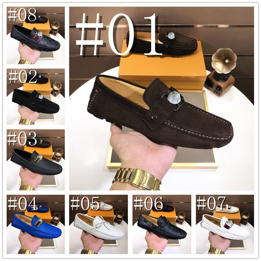 

77Model Genuine Leather Men Casual Shoes Luxury Brand Summer Mens Designer Loafers Moccasins Man Breathable Slip on Driving Shoes Plus Size 38-46, #34