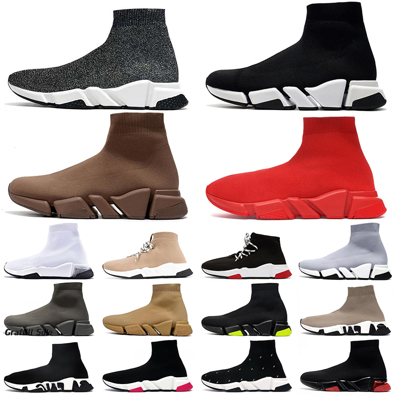 

balenciagas speed trainer for men women shoes platform 17FW Vintage Triple Black White Beige Socks Boots Designer sock Trainers Sneakers Runners des, 36-48 black white