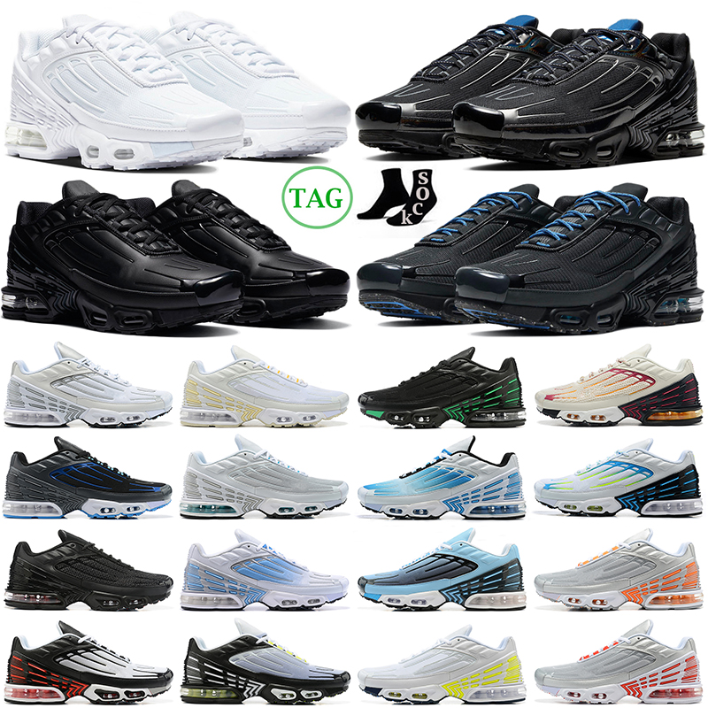 

tn plus 3 running shoes mens trainer tns tuned tn3 Hyper Laser Blue Triple White Black White Red Grey Yellow Deep Royal men women outdoor sports sneakers, Blue pink gradient