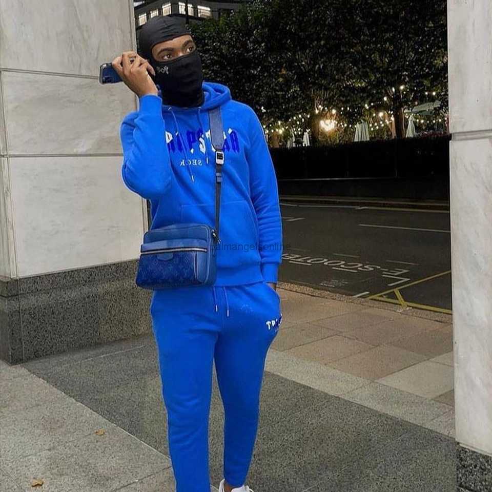 

Designer Clothing Men' Sweatshirts Hoodie Trapstar American Fashion Brand White Blue Towel Embroidered Couple Loose Relaxed Plush Sweater/pants Tracksuits Tops, Shipping fee
