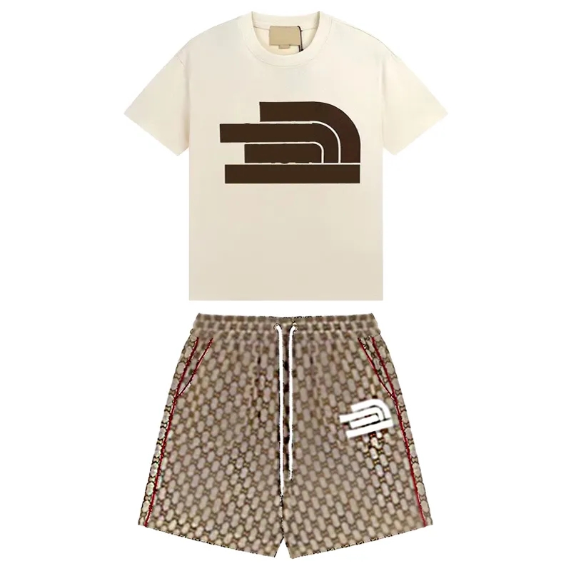 

Top Designer Tee Mens Shorts Khaki Mens Pants Luxury Sport T shirt 2023 Summer Womens short Hip hop trend pure breathable Letter printing Tracksuit Clothing, Apricot white
