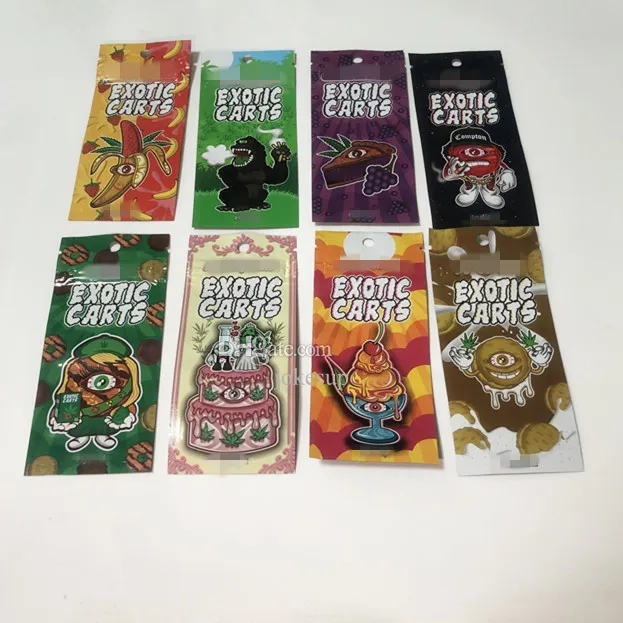 

hot sell exotic carts packaging bags vape Atomizer Package pack Fruit flavor Candy Edibles Packing Mylar Smell Proof Wholesale bag