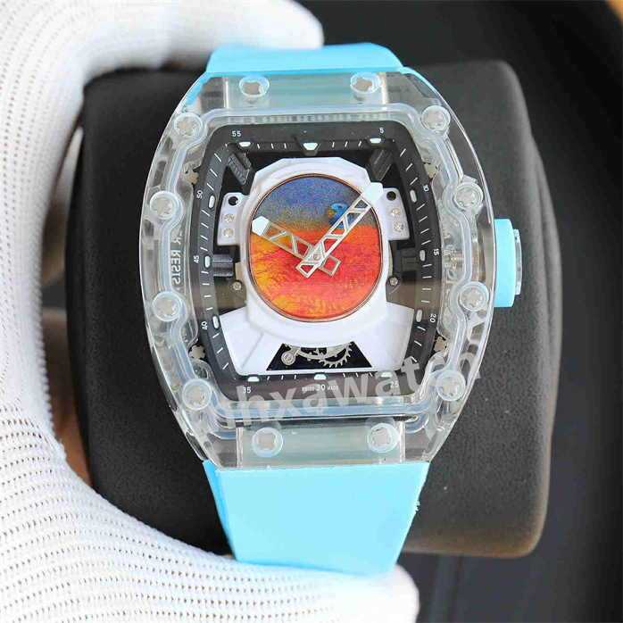 

Men's Watch ZY Factory produces RM52-05 West Iron City Tourbillon mechanical movement rubber watchband brown ceram, As shown