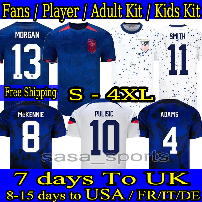 

S-4XL 23 24 PULISIC MCKENNIE Soccer Jerseys 4 stars 2023 2024 MORGAN UNITED STATES USAS Uniforms RAPINOE REYNA WEAH MORGAN 22 23 Player version Men Women Kids Football, Away