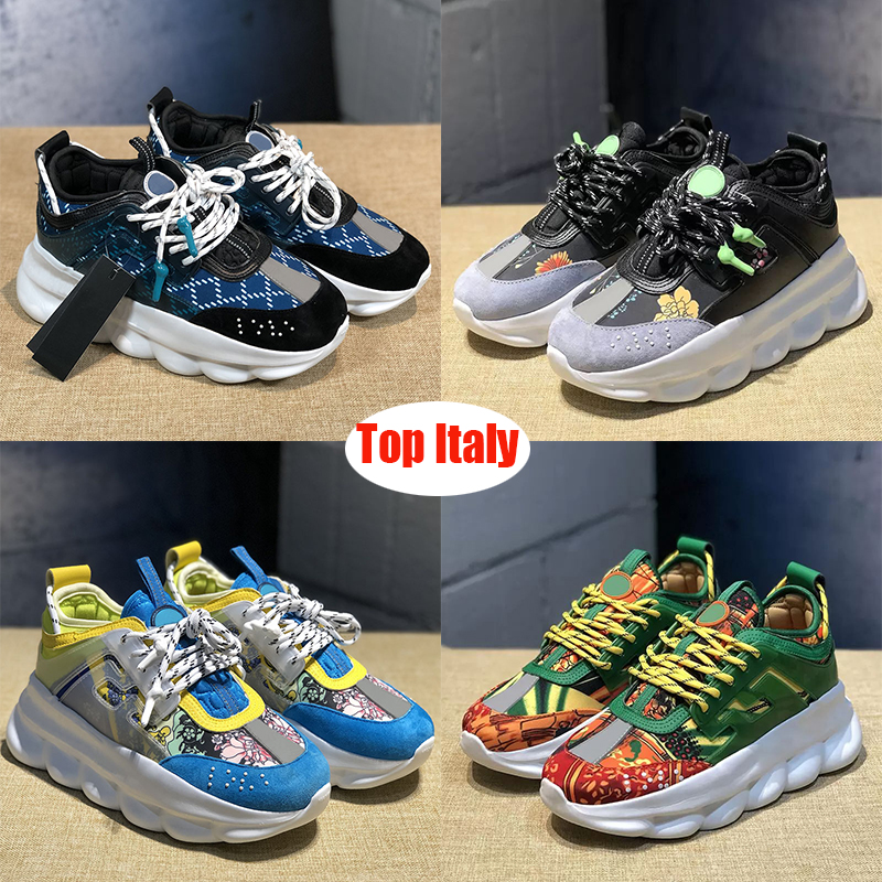 

2023 Top Designer Italy Shoes Chain Reaction Sneakers Casual Shoe Reflective Triple Black White multi-color suede red blue yellow fluo tan Lxuury women men trainers, D27