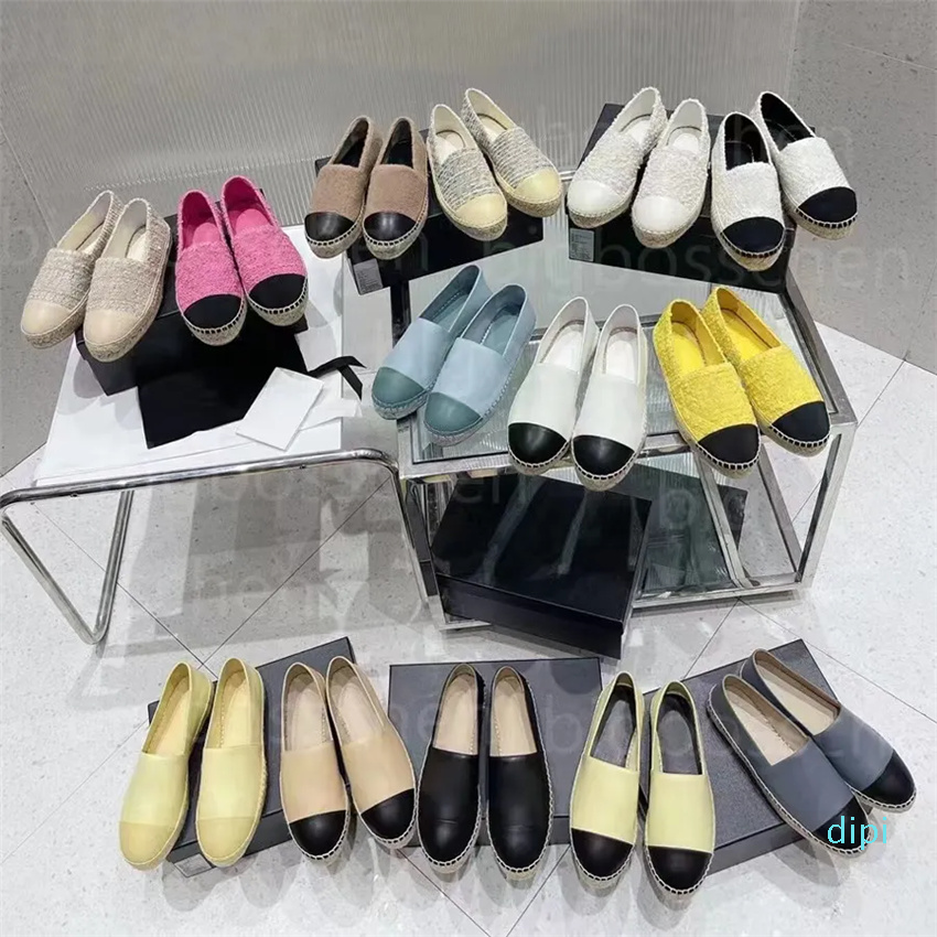 

canvas shoes loafer espadrilles 100% real leather designer lambskin Summer spring Flats size 34-42 Womans shoes comfortable casual laid-back luxury cap toe Quilti, 23 suede